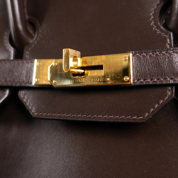 Hermes Birkin 35 Leather Handbag In Brown - Picture 6 of 16
